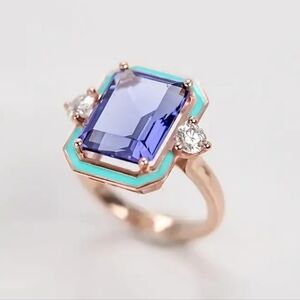 Elegant Blue and Gold Ring